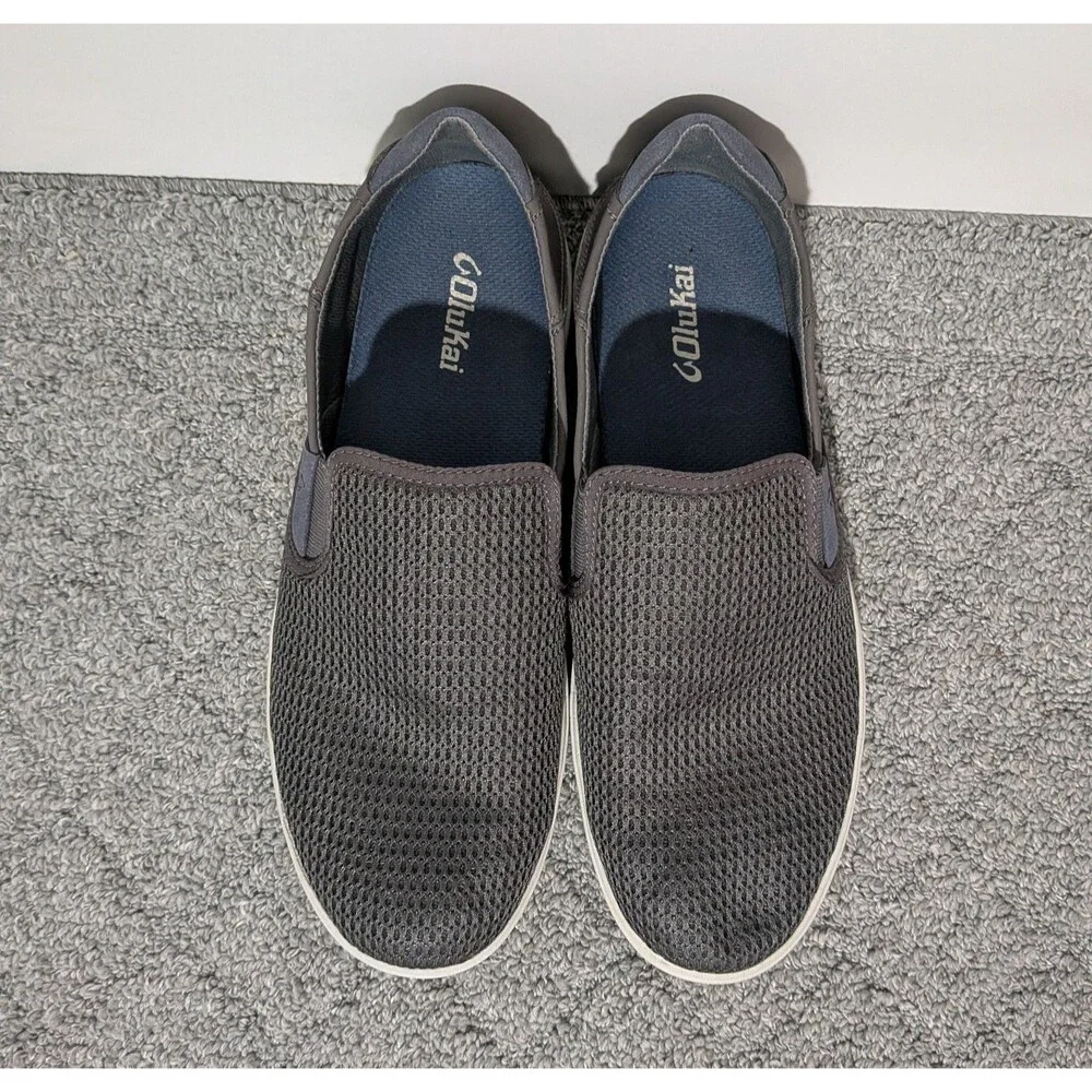 Olukai Lae Ahi Slip On Shoes Mens Size 11 Gray